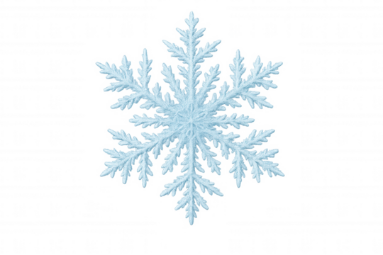 Ice crystal snowflake with transparent background, perfect for winter designs, holidays, and cold season themes