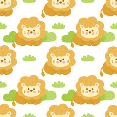 Fototapeta premium A pattern of lions is shown on a white background