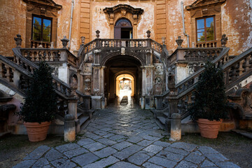 Villa Palagonia, the 18th-century 'Villa of Monsters' in Bagheria, Sicily, near Palermo, an early example of Sicilian Baroque architecture