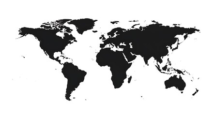 Obraz premium Simple World Map Silhouette on White Background