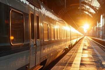 White train railway transportation architecture.