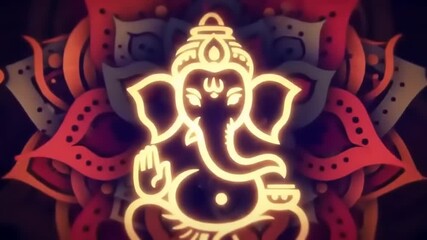 Ganesha Mandala Art with Indian Deity.