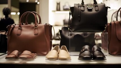 Boutique display Leather bags, shoes, shopper - Powered by Adobe