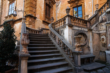 Villa Palagonia, the 18th-century 'Villa of Monsters' in Bagheria, Sicily, near Palermo, an early example of Sicilian Baroque architecture