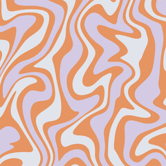 A Retro Swirl Pattern Featuring Soft Orange and Lavender Hues With A Psychedelic And Organic Flow For Graphic Design And Artistic Projects.