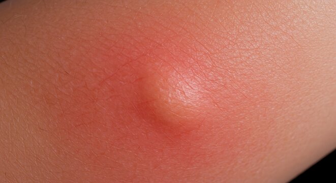 Skin Abscess with Inflammation and Redness Close Up