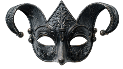 Antique decorative carnival masquerade mask with gothic details isolated on white background