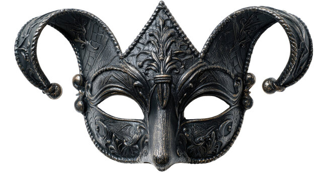 Antique decorative carnival masquerade mask with gothic details isolated on white background