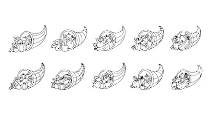 Ten delicate line art drawings of shrimp prawns culinary delights seafood appetizers and dishes silhouette