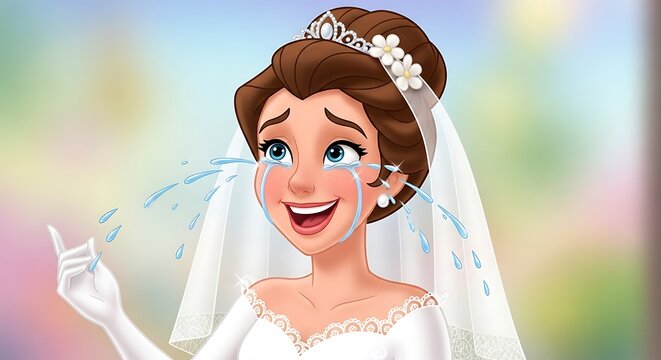 Crying Bride Portrait.