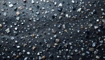  Polished granite surface, subtle speckled black and white crystals.