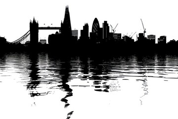 Naklejka premium London silhouette construction architecture.