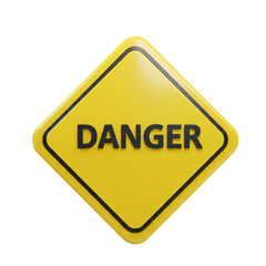 Bold yellow danger sign with clear warning conveys risk, hazard, and safety concerns for industrial, construction, or workplace safety campaigns