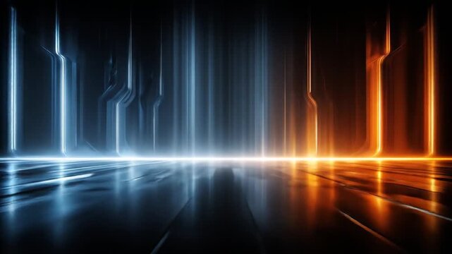 Abstract neon light reflection