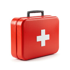 first aid kit on white background