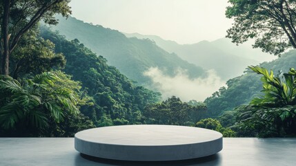 E-commerce product showcase with natural scenery as the backdrop