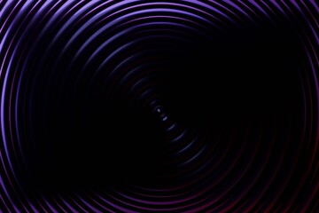 Abstract concentric circles in shades of purple and dark.  A dark, central point