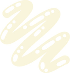 Mayonnaise Sauce Zigzag Illustration – Cream White Condiment Drizzle Line Clipart for Food Design