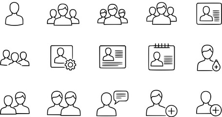 Premium set of user line icons.