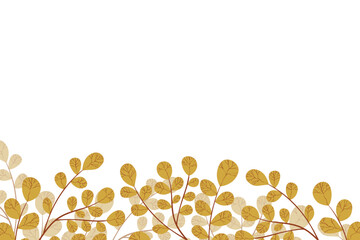 Floral frame with colorful exotic branches on white background. Ornate border with tropic leaves. Vector stock illustration for wallpaper, posters, card. Doodle style. Copy space.