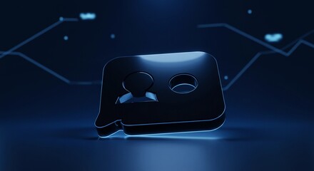 Chat Message Icon with Person and Notification