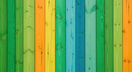 Colorful Wooden Planks Background Pattern Vibrant Nature