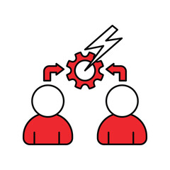 Obraz premium Conflict Management icon with white background vector stock illustration