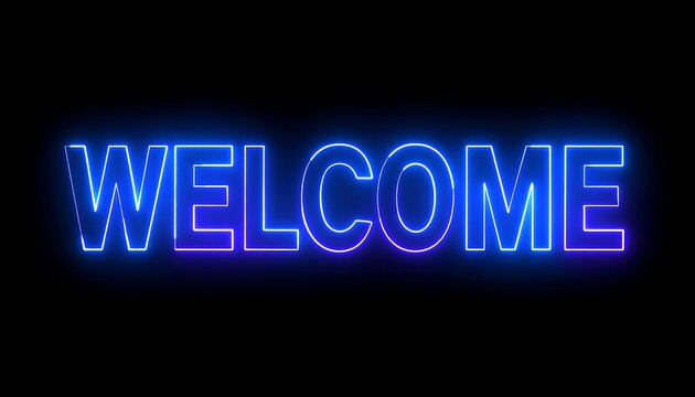 A glowing, neon-style word against a black background. The outline effect creates a vibrant, eye-catching presentation. The word is in capital letters