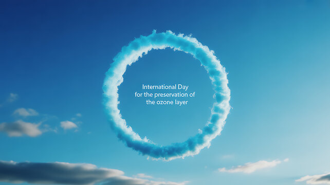 International Day for the Preservation of the Ozone Layer with cloud ring in sky