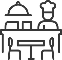 Cafeteria or canteen worker icon in school setting