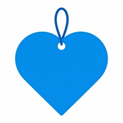 Blue Heart Shaped Tag with String.