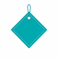 Teal Diamond Shaped Kitchen Pot Holder Tag.
