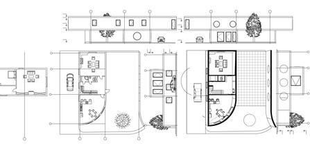 cottage planning sketch 3d illustration	
