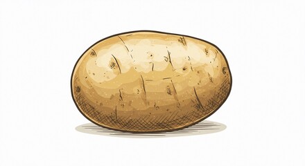Potato Illustration Isolated on White Background