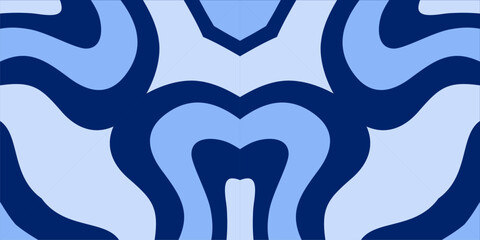 Abstract flowing waves of blue in a symmetrical pattern creating a mesmerizing optical illusion.