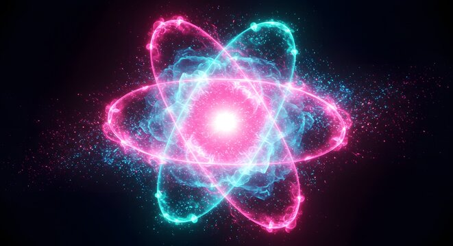Abstract atomic structure graphic