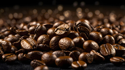 Fototapeta premium roasted coffee beans falling