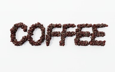 The Word 'COFFEE' Spelled with Roasted Coffee Beans