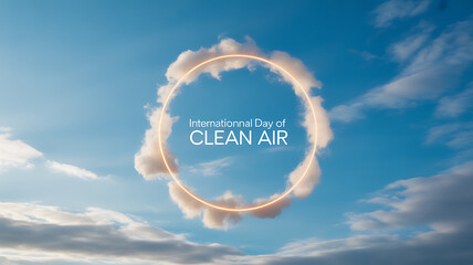 International Day of Clean Air celebrated with cloud formation in a clear blue sky