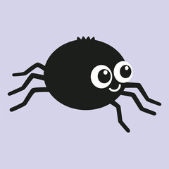 cute spider cartoon character posing crawling sideways