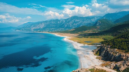 Albania landscape coastal plains rise to rocky highlands beautiful nature view