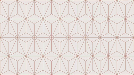 Geometric pattern with triangles and star shapes in light brown and cream creating a tiled effect