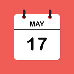 May 17. Daily Calendar icon for design. Simple design for business brochure, flyer, print media, advertisement. Easily editable.