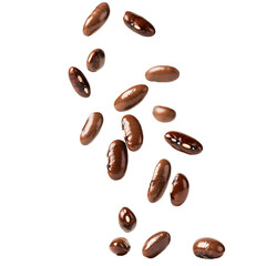 Fototapeta premium Falling Beans Isolated White Background Food Photography
