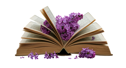 Book and Lilacs