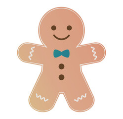 Cute gingerbread man cookies for Christmas. Holiday vector illustration.