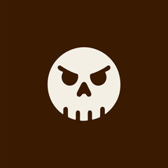 Menacing Skull Emblem Vector Illustration