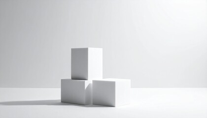 Fototapeta premium Minimal Stack of Cubes on White Background