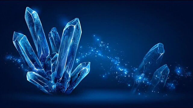 Blue crystals illustration