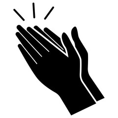 Clapping hands silhouette icon